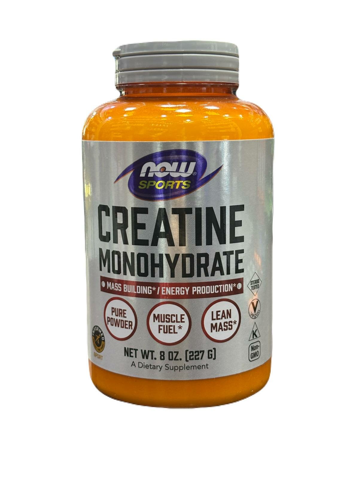 Креатин NOW Creatine, моногидрат, без добавок, порошок, 227г