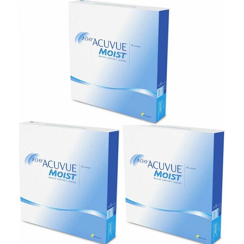 Контактные линзы ACUVUE 1-DAY MOIST, 90 шт., R 8,5, D +5, 3 уп.