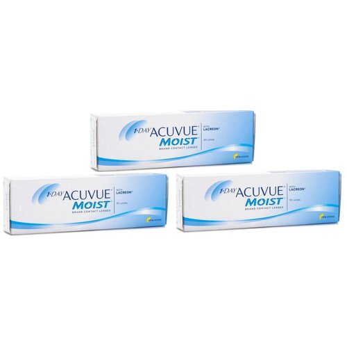 Контактные линзы ACUVUE 1-DAY MOIST, 30 шт., R 9, D -9, 3 уп.