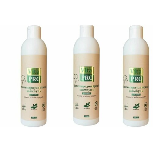 Vita Pro Шампунь для собак антипаразитарный с маслом пихты и чайного дерево, 250 мл, 3 шт