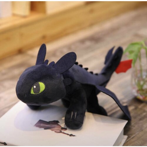 мягкая игрушка дракон беззубик плюшевый 30 см Мягкая игрушка Ночная Фурия (черный) 30 см Беззубик/ Как приручить дракона