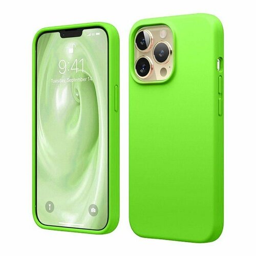 Силиконовая накладка (Silicone Case) для Apple iPhone 15 Pro (6.1) салатовый