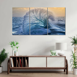 Модульная картина/Модульная картина на холсте/Модульная картина в подарок/ волна в море-a wave in the sea 90х50