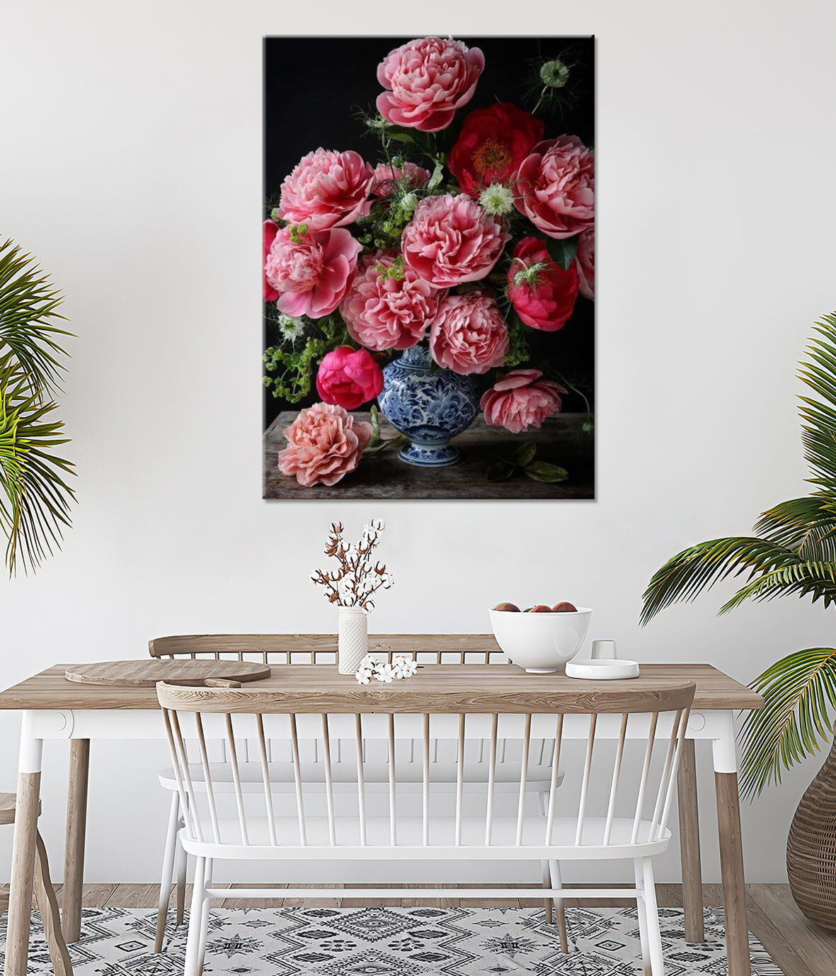 Картина/Картина на холсте/Картина на холсте для интерьера/Картина на стену/Цветы Арт: Пионы (3) - Flowers Art: Peonies (3) 40х60