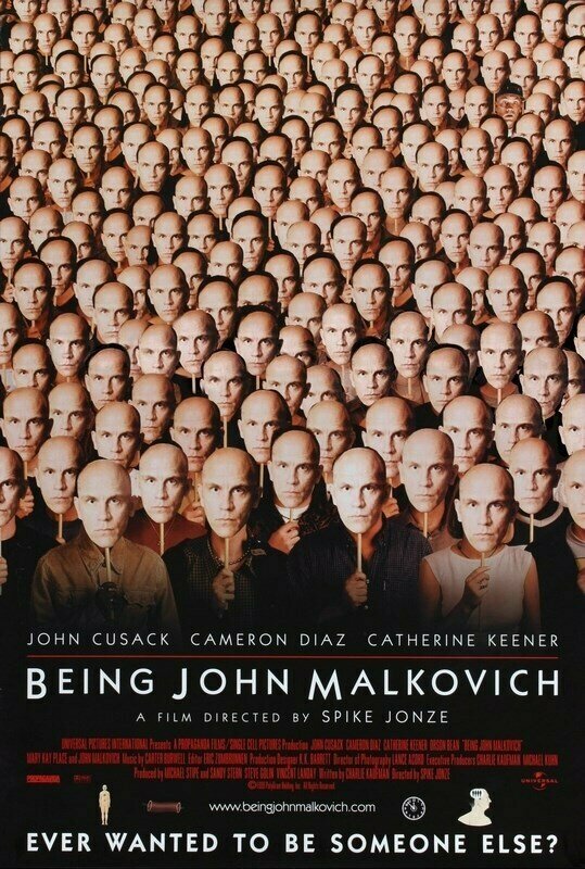 Плакат постер на бумаге Быть Джоном Малковичем (Being John Malkovich) Спайк Джонс. Размер 21 х 30 см