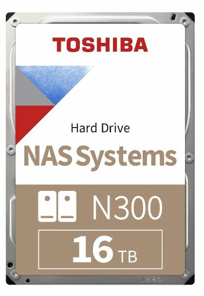 Жесткий диск Toshiba N300 HDWG31GUZSVA, 16ТБ, HDD, SATA III, 3.5", BULK