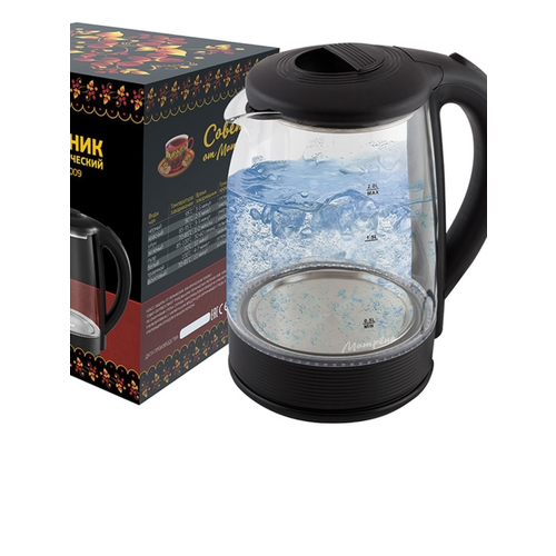 Чайник электрический 20Л 1500ВТ диск стекло внутр подсв 5418 матрена 302200₽