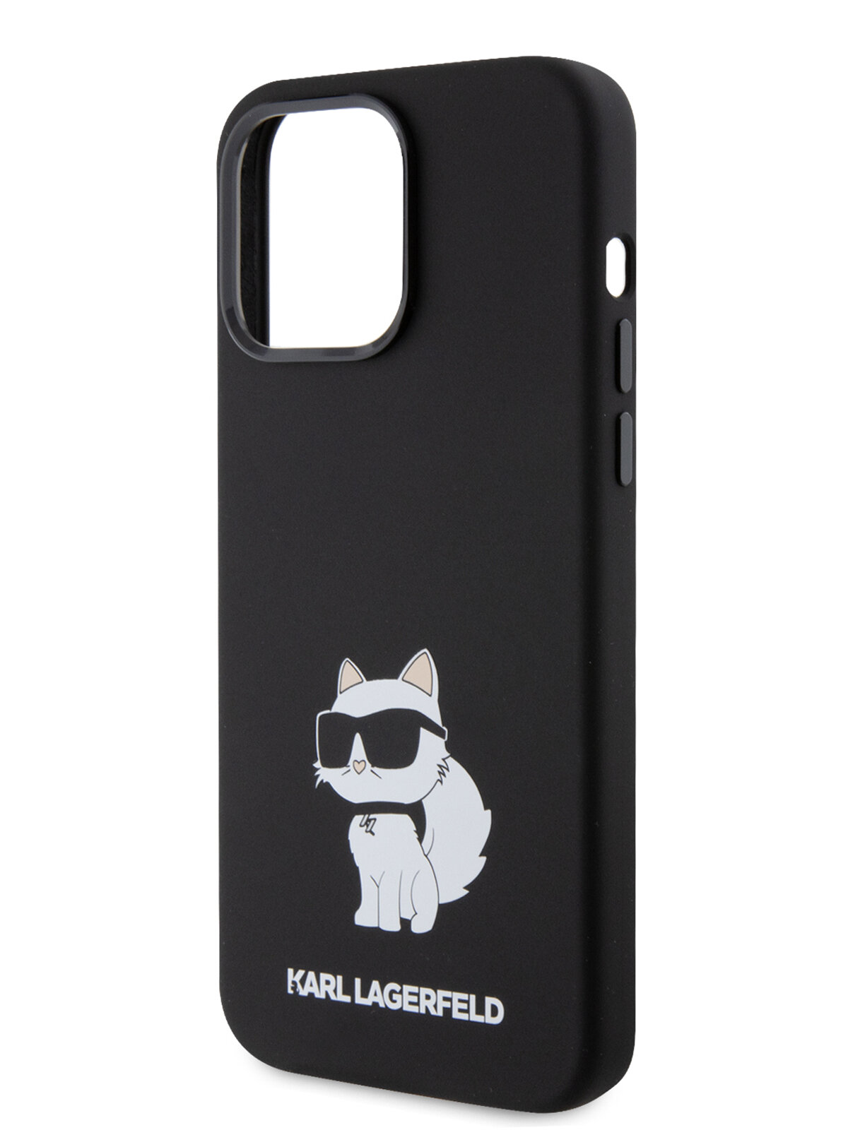 Lagerfeld для iPhone 15 Pro Max чехол Liquid silicone NFT Choupette Hard Black