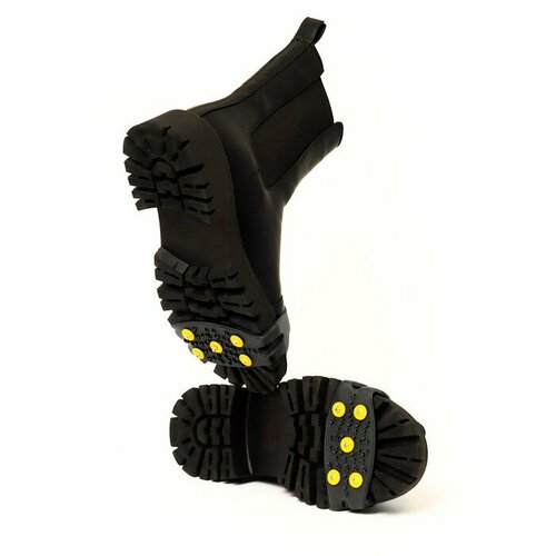 Ледоступы на носок, 5 шипов, универсальные, черные, "Hidde", материал термопластичная резина
