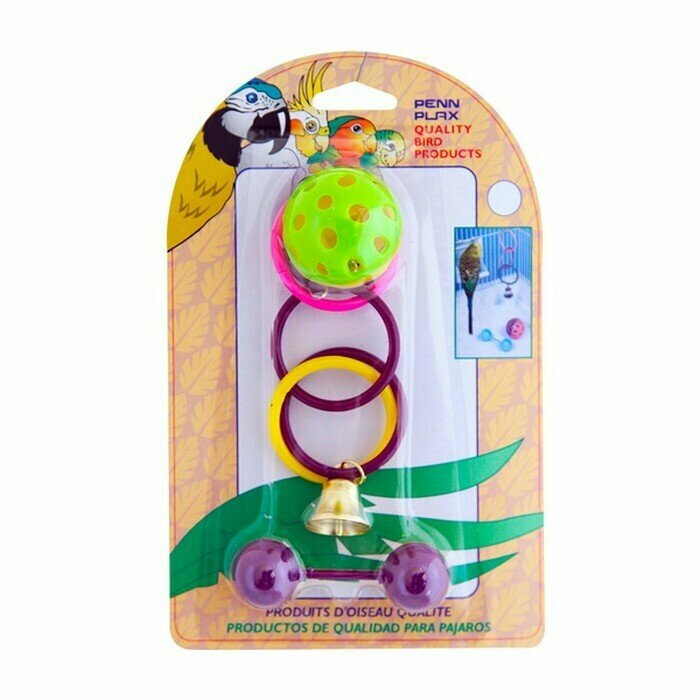 Игрушка для птиц, в наборе - кольца, мяч, штанга (PENN PLAX), 1 шт.