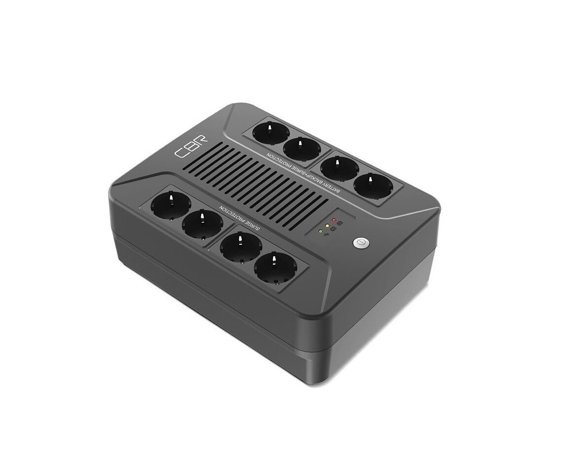 Источник бесперебойного питания CBR 650VA/390W, Schuko CEE 7 Outlets: (x4 Battery & Surge Protected; x4 Surge Protected), LED, AVR, S - фото №1