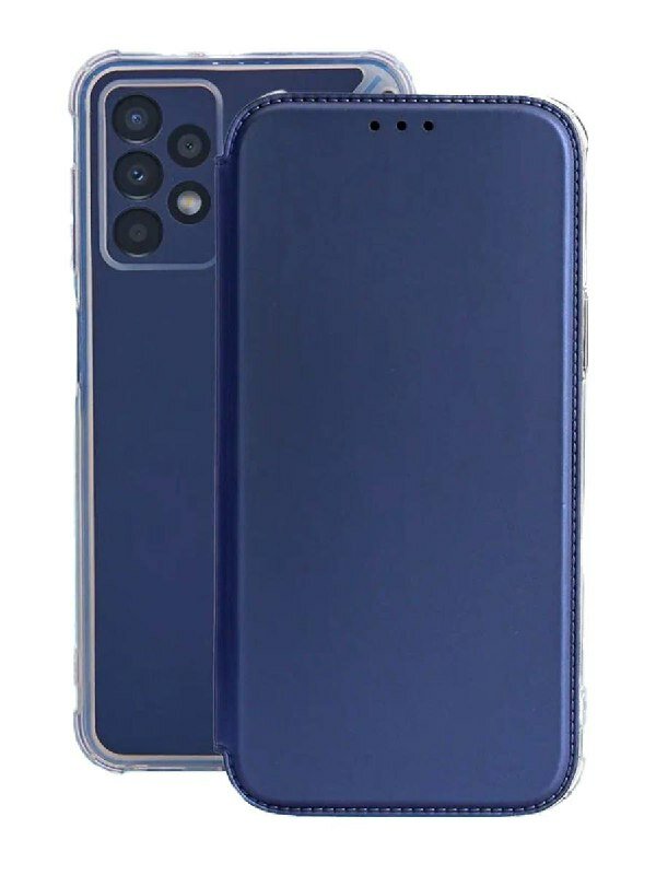 Чехол-книжка на Samsung Galaxy A13 c противоударным покрытием с усиленными углами на самсунг галакси а13 синий