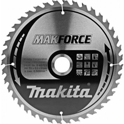 Пильный диск для дерева 235X30X1.6X40T MAKFORCE Makita B-43723