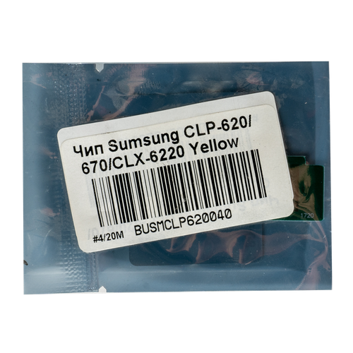 Чип TONEX CLT-Y508L для Samsung CLP-620, CLP-670, CLX-6220 (Жёлтый, 4000 стр.) чип tonex clt y504s для samsung clp 415 жёлтый 1800 стр