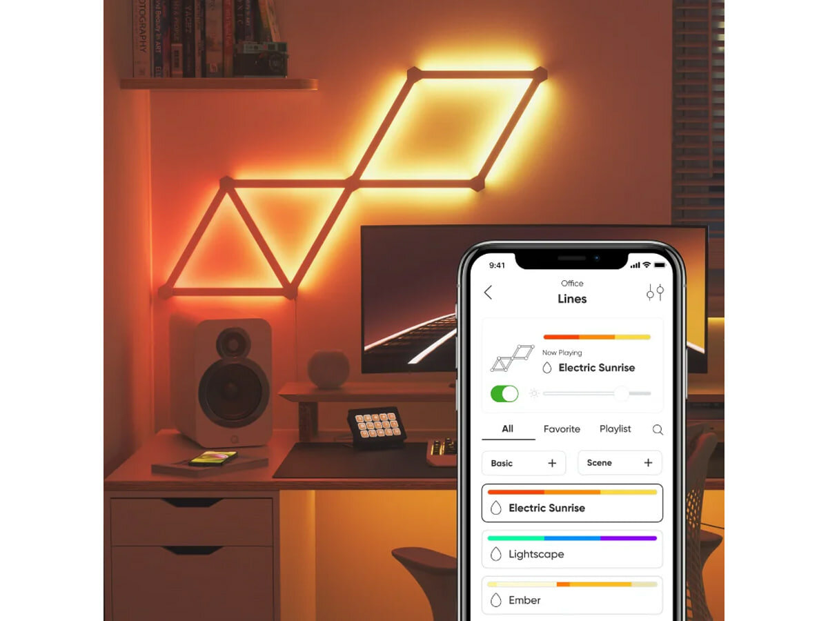 Умная система освещения Nanoleaf Lines Starter Kit (15 панелей) - фотография № 5