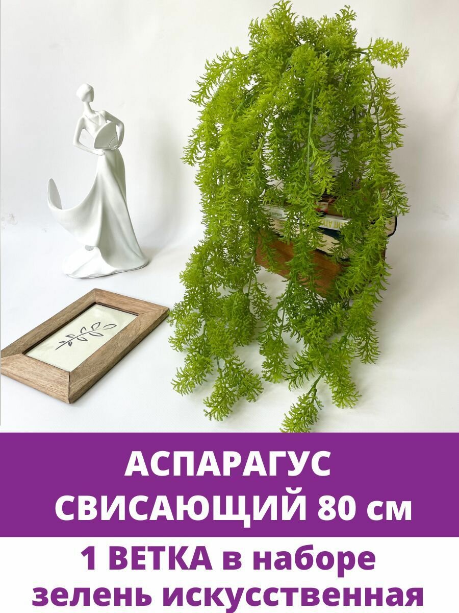 Ампельное растение, искусственная зелень, Аспарагус свисающий зеленый, 80 см.
