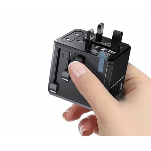 Универсальный адаптер для всех типов розеток Yesido MC10 Worldwide Charge for EUUKUSAUS Plugs 2000W 1C3USB Черный 3750₽