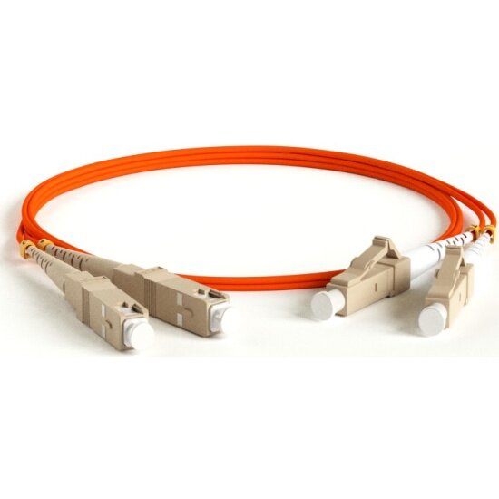 Патч-корд волоконно-оптический Hyperline FC-D2-62-LC/PR-SC/PR-H-2M-LSZH-OR MM 62.5/125, LC-SC, 2.0 мм, duplex, LSZH, 2 м