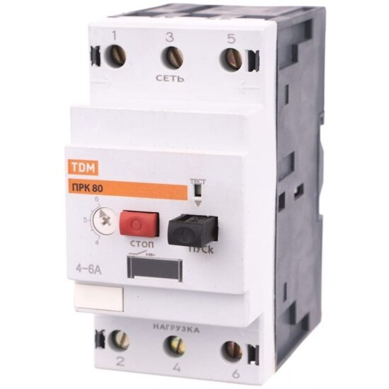 Пускатель Tdm Electric ПРК80-6 In=6A Ir=4-6A Ue 660В (SQ0212-0019)