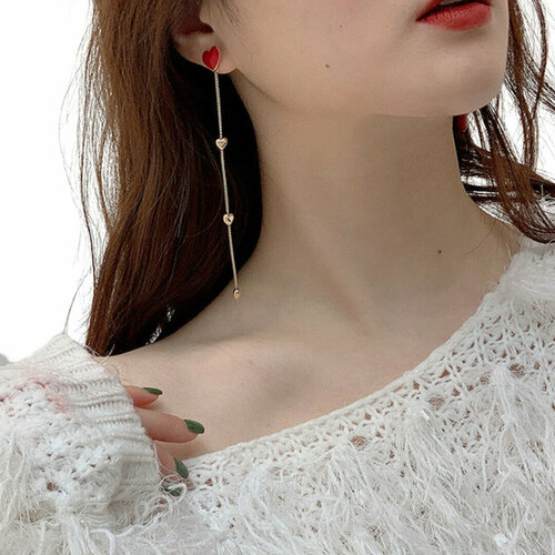 Серьги Onecircle, жемчуг имитация, размер 90 мм, золотистый