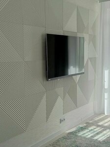 3D Стеновая панель МДФ "Флоренция" Белый шелк 4 шт (1м2), толщина 8мм