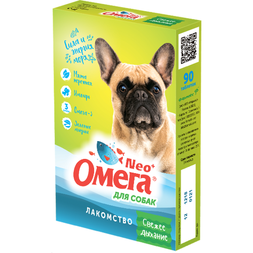 Омега Neo+: Свежее дыхание с мятой и имбирем, для собак, 90 табл.