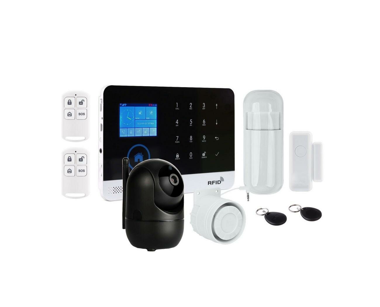 Система GSM/Wi-Fi сигнализация с камерой: HDcom 288Bl-ASW5 и Strazh Oko (Q41187KO) для дома. Встроенный аккумулятор до 6 часов