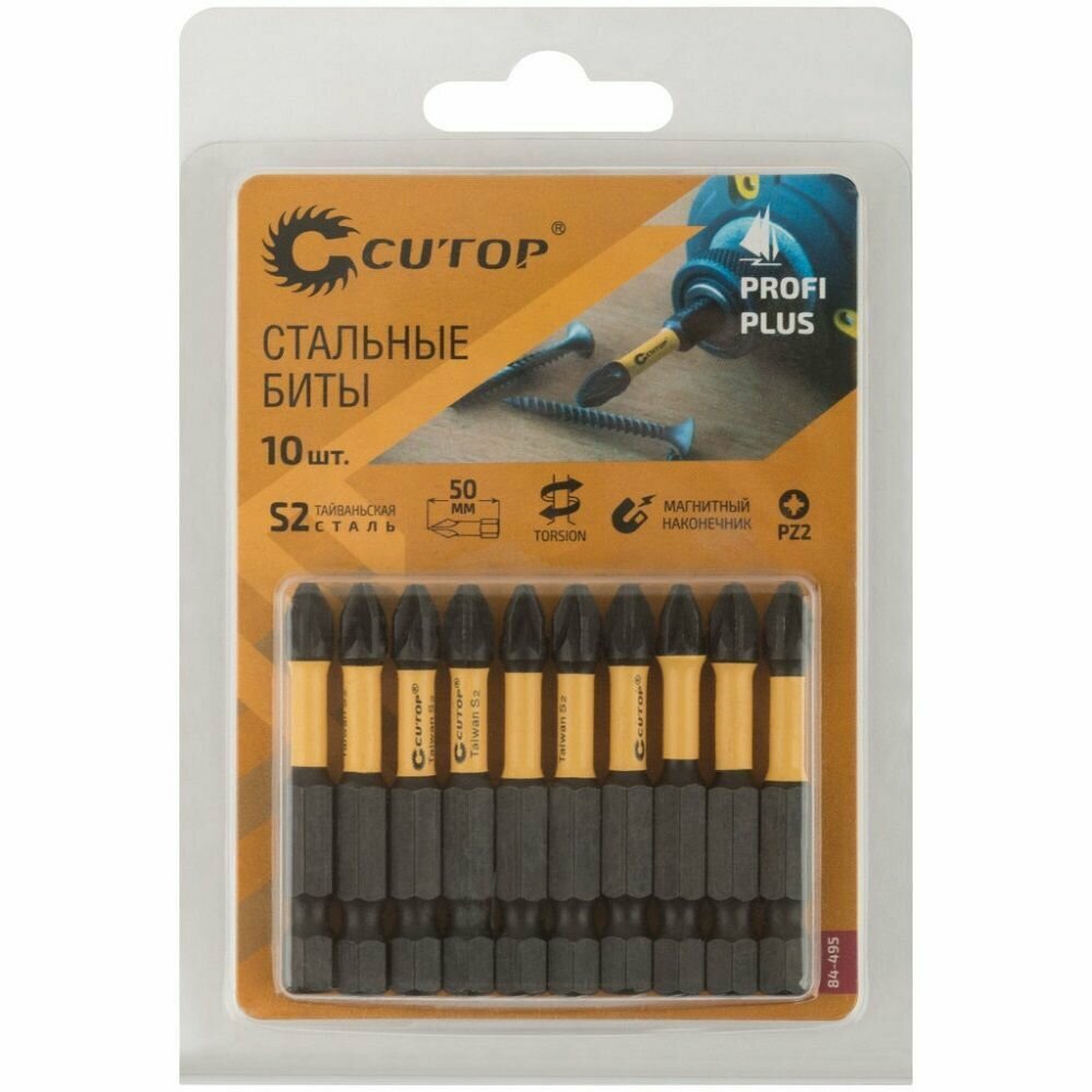 Набор бит Cutop PROFI PLUS торсионных (50 mm,PZ2) 10 шт 84-495