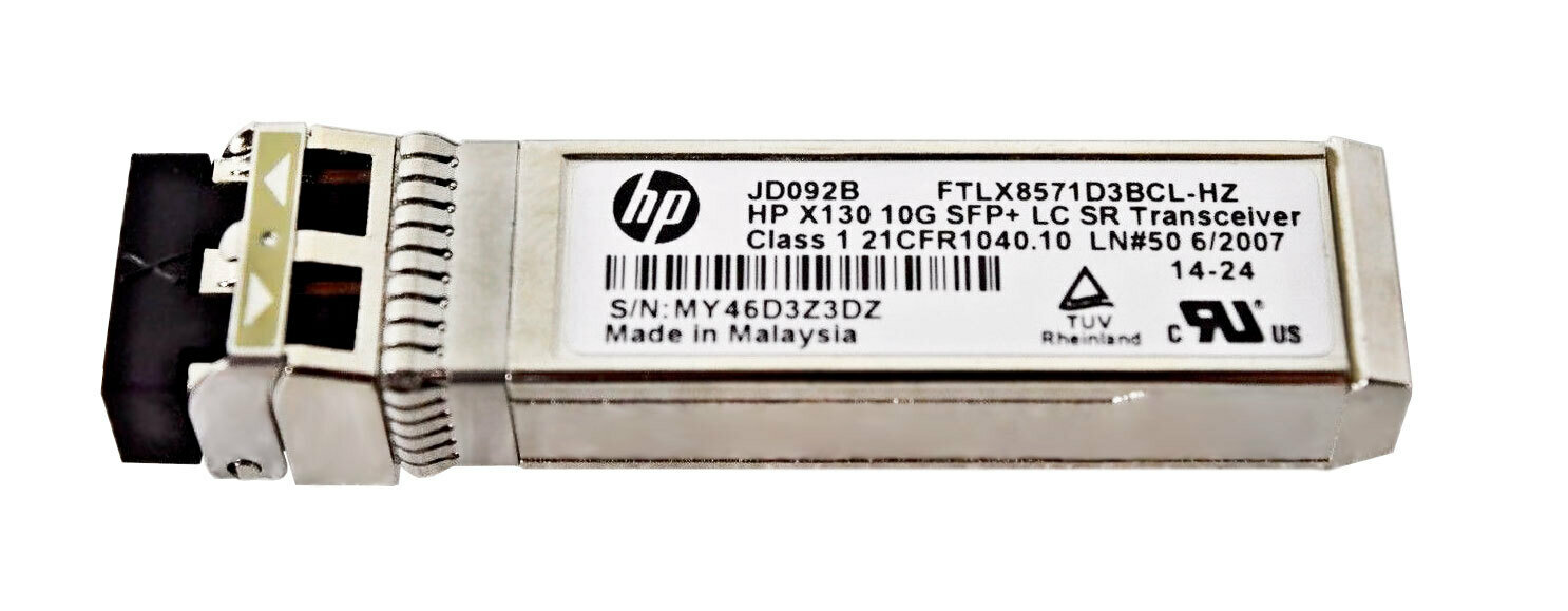 Трансивер HP JD092B SFP+ X130 10Gbps 10GBase-SR MMF Short Wave 850nm 300m Pluggable miniGBIC LC