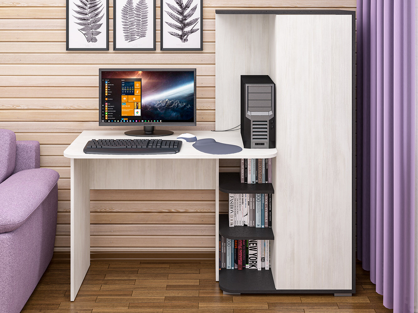 фото Стол компьютерный СК-59 Свет. дерево/Антрацит