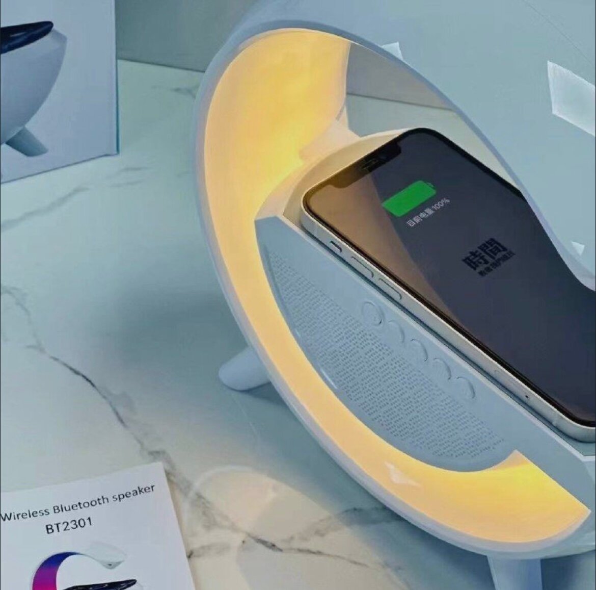 Bluetooth колонка - ночник LED Wereless Chаrging Speaker — фото 4