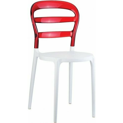 Стул пластиковый Siesta Miss Bibi Белый, Красный стул пластиковый reehouse miss bibi белый прозрачный