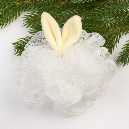 MumBaby Мочалка для купания детская Новогодний зайка цвет белый 420₽