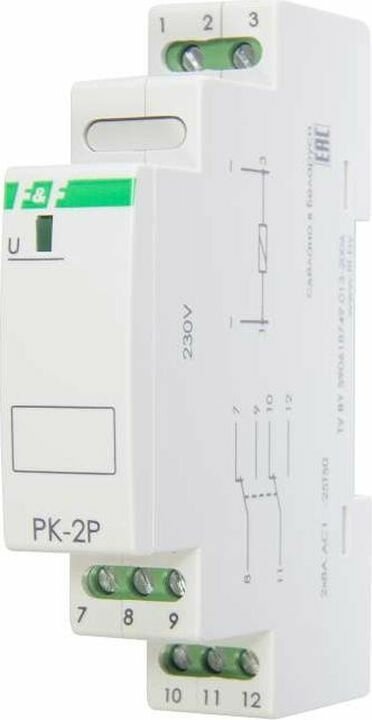 Реле промежуточное электромагнитное PK-2P-24, Евроавтоматика F&F, 24В ACDC, 2х8А, EA06.001.008