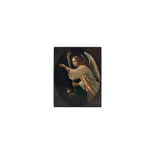 Икона Ангел Молитвы 12х9,5 АМ-57 прямая печать по левкасу #148315
