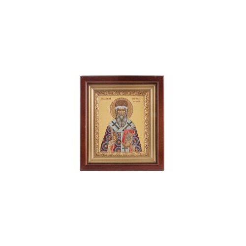 икона в киоте 11 13 сложный канвас рамка эолоч спиридон тримифунтский 5656 Икона в киоте 11*13 сложный канвас, риза-рамка золочёная Макарий #87654