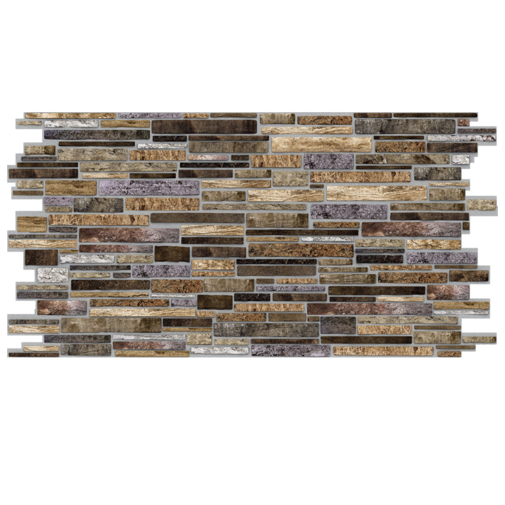 фото Листовая панель ПВХ "Регул" Камень "Пластушка коричневая" 955*488*0,4 мм