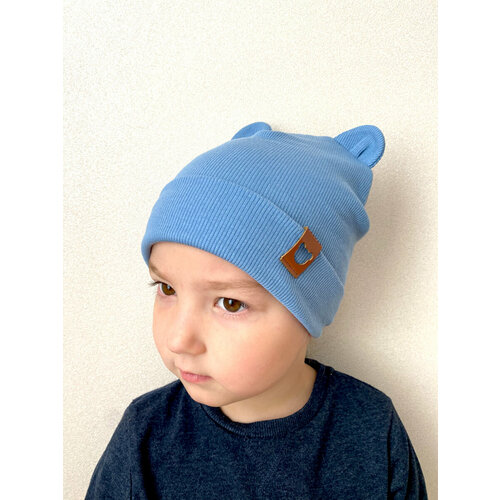 фото Шапка бини , размер 1-3 года, голубой maryakids accessories