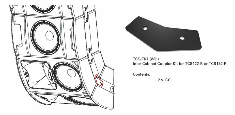 Turbosound Athens TCS-FK1 комплект пластин для соединения между собой двух TCS122, двух TCS152 или TCS122 c TCS152