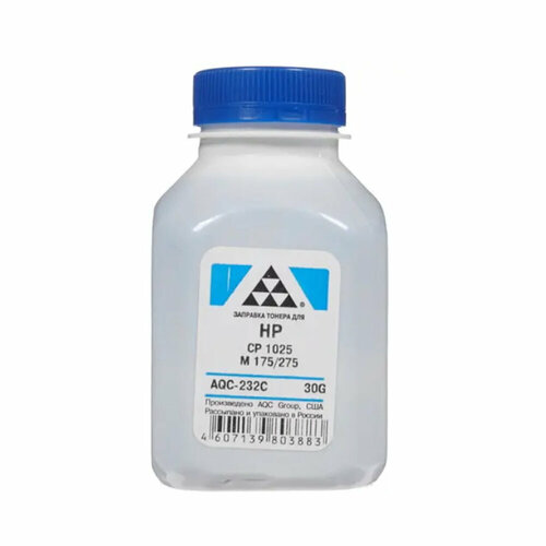 Тонер HP CP 1025, M 175, 275 Cyan (фл. 30г) AQC {AQC-232C} тонер aqc для hp cp 1025 m 175 275 black фл 35г фас россия