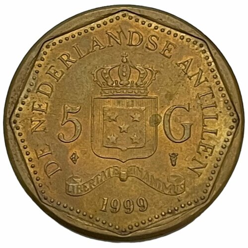 Нидерландские Антильские острова 5 гульденов 1999 г. клуб нумизмат монета 50 гульденов антильских островов 1980 года серебро беатрикс
