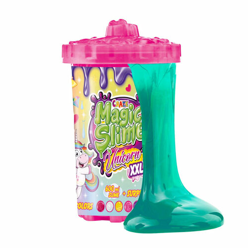 Слайм CRAZE Magic Slime XXL с блеском, с игрушкой-сюрпризом Единорог, MIX, 600 мл