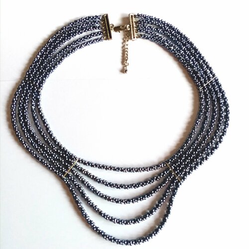 Колье GulNara, бисер, длина 50 см., черный