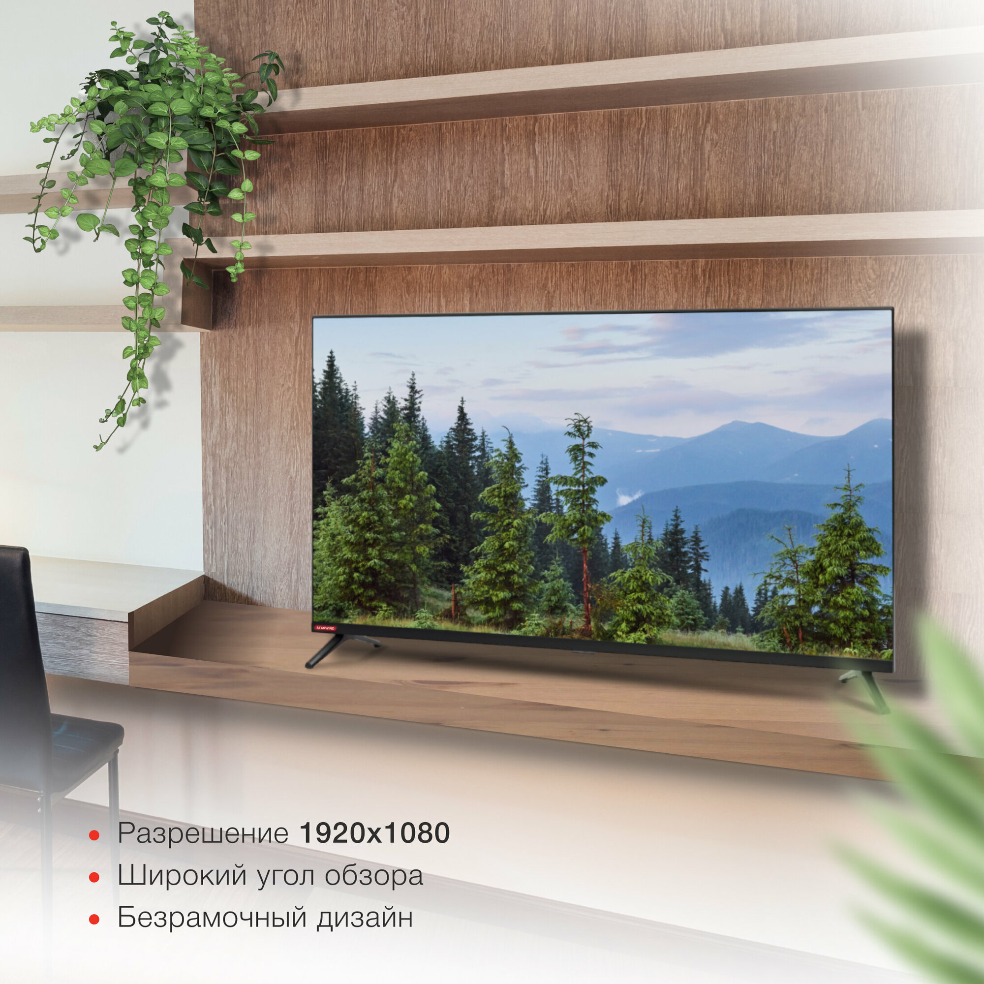 Телевизор LED Starwind 40" SW-LED40BG200 черный/FULL HD/DVB-T/60Hz/DVB-T2/DVB-C/DVB-S/DVB-S2/USB