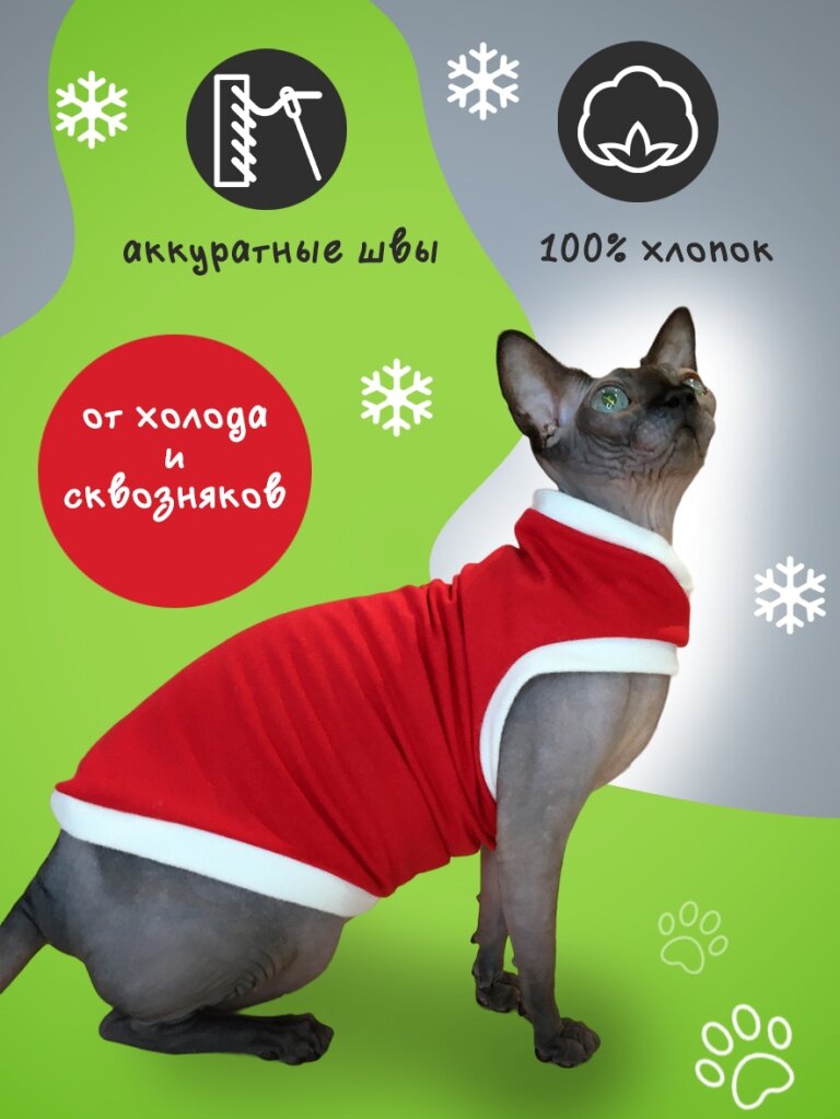 Одежда для животных кошек сфинкс и собак мелких пород, размер M - фотография № 4