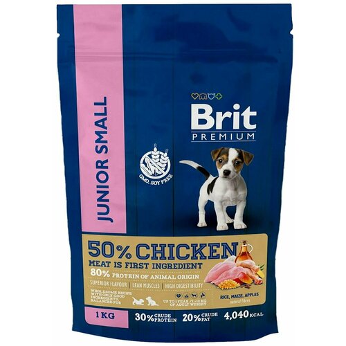 Brit / Сухой корм для собак Brit Premium Dog Junior Small Для молодых собак с курицей 1кг 1 шт