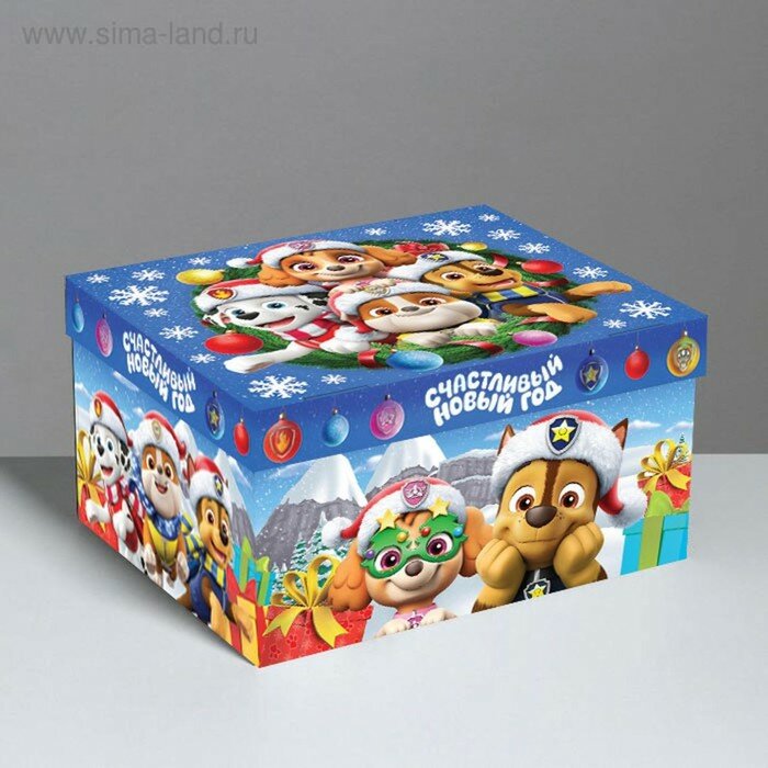 Paw Patrol Коробка складная, с крышкой, 31 х 25,5 х 16 см "Счастливый Новый год", Щенячий патруль