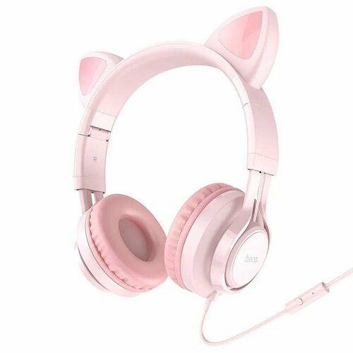 Гарнитура HOCO W36 Cat Ear 35мм накладная ушки 12м розовый 233200₽