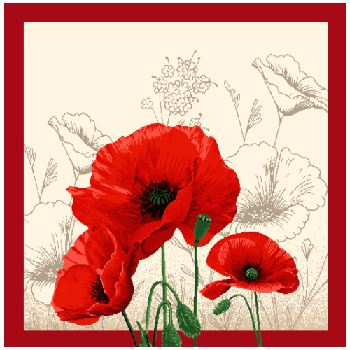 Подушка Крымский МАК (голубой, думка 50х50)