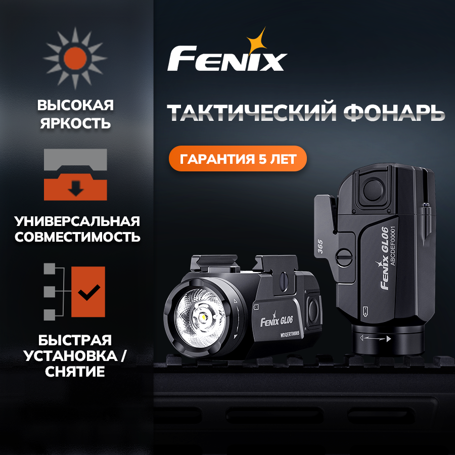 Пистолетный фонарь Fenix GL06 Picatinny/Glock Cree 600 Lumen